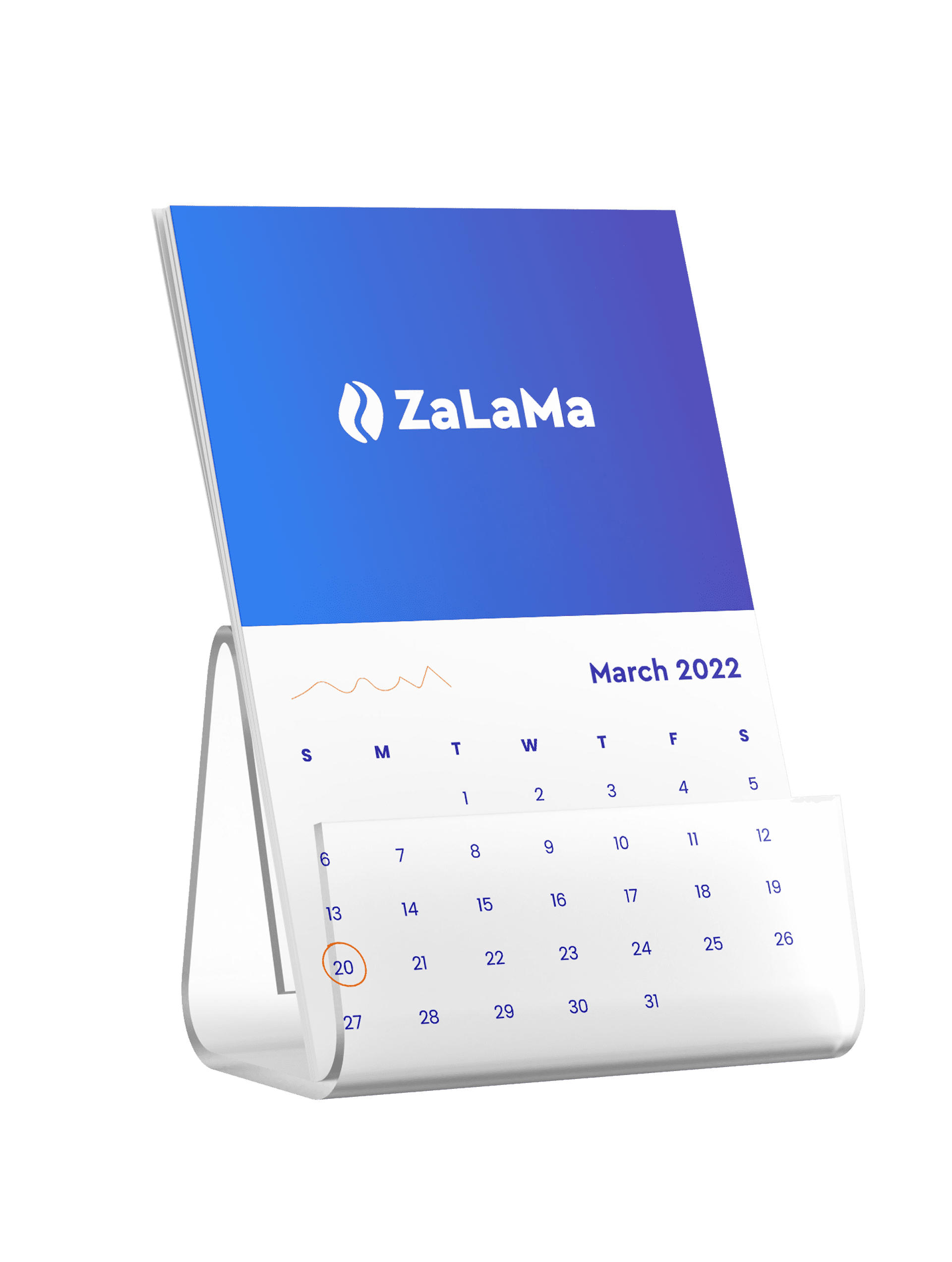 Calendrier ZaLaMa représentant l'avance mono-mois