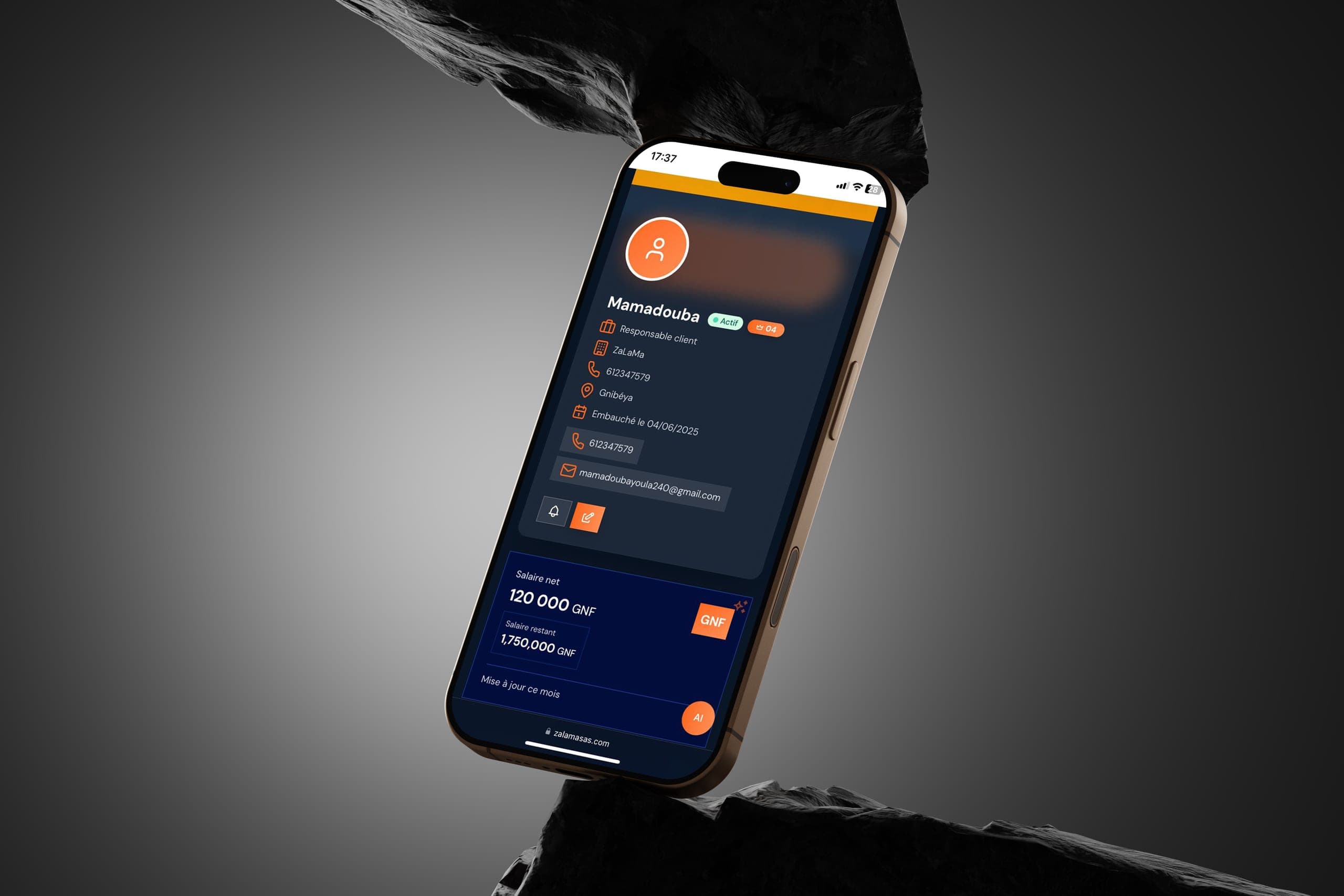 Application ZaLaMa sur smartphone